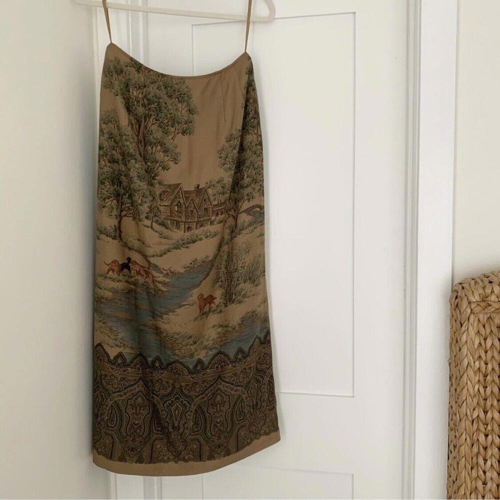 Vintage Womens Polo Ralph Lauren Skirt Western Dog Country Style - Size 12 - Picture 13 of 16